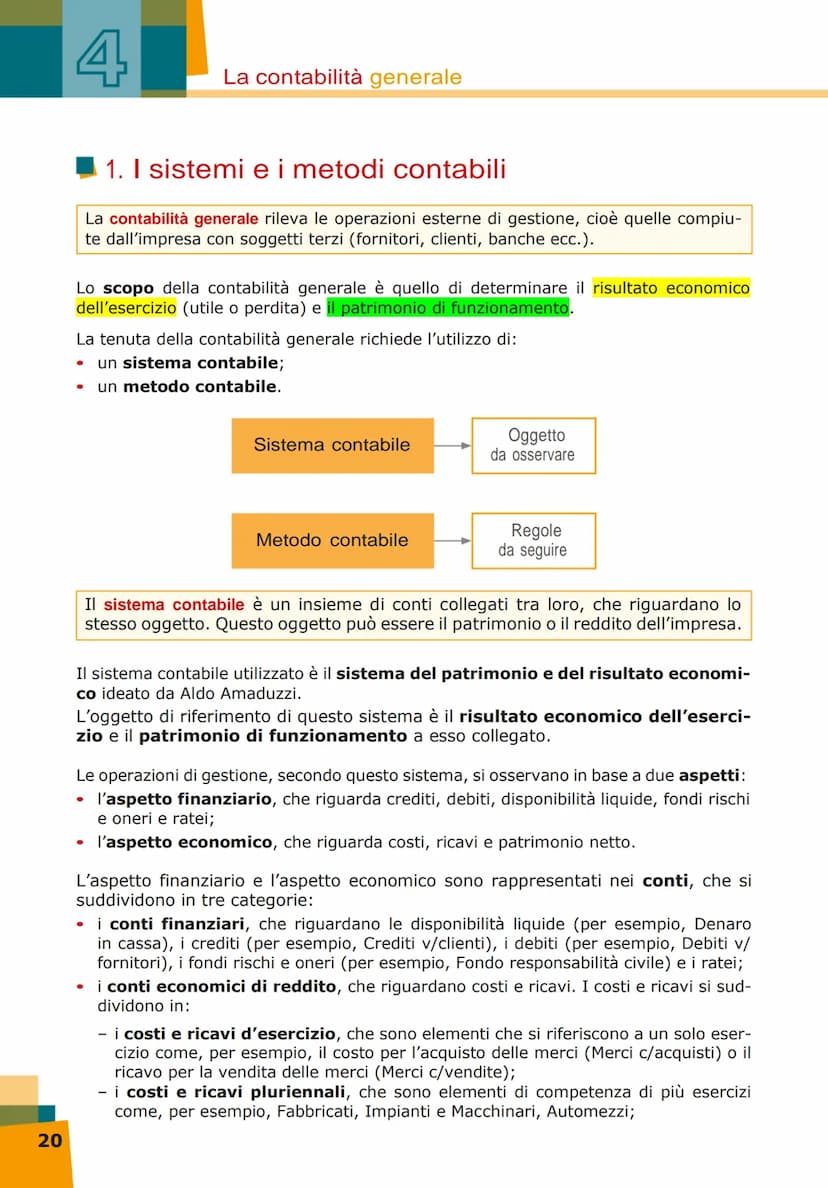 4
Quali sono gli strumenti
che si utilizzano per le
scritture contabili?
Qual è l'oggetto
delle scritture?
La contabilità
generale
In che mo