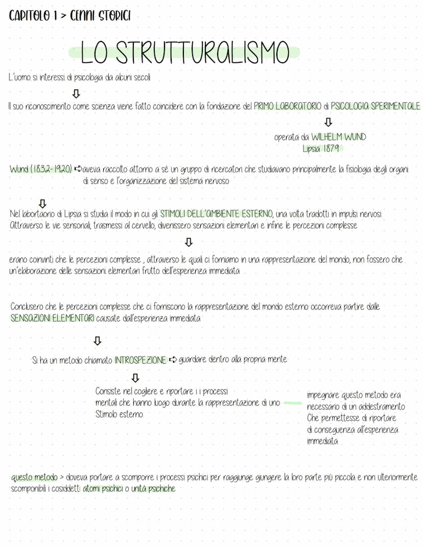  CAPITOLO 1 CENNI STORICI
LO STRUTTURALISMO
L'uomo si interessi di psicologia da alcuni secoli
↓
Il suo riconoscimento come scienza viene fa