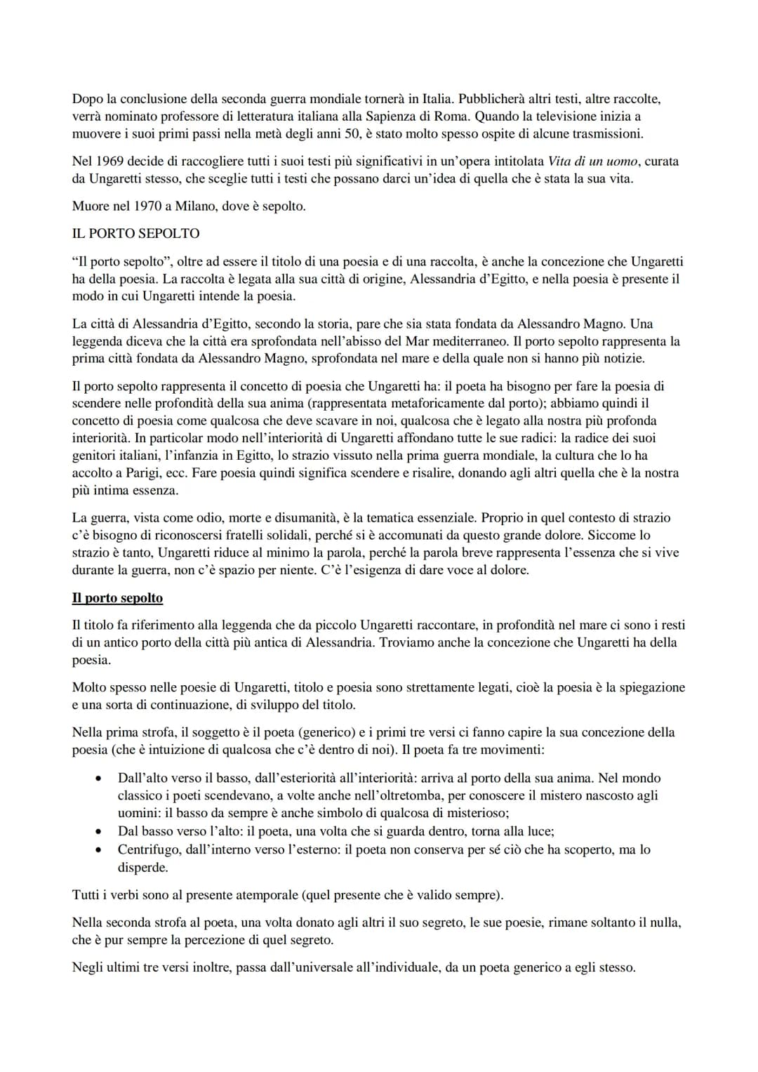 GIUSEPPE UNGARETTI
Ungaretti ha portato nella letteratura italiana una vera e propria rivoluzione, dovuta soprattutto alle prime
raccolte. È