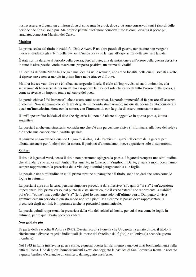 GIUSEPPE UNGARETTI
Ungaretti ha portato nella letteratura italiana una vera e propria rivoluzione, dovuta soprattutto alle prime
raccolte. È