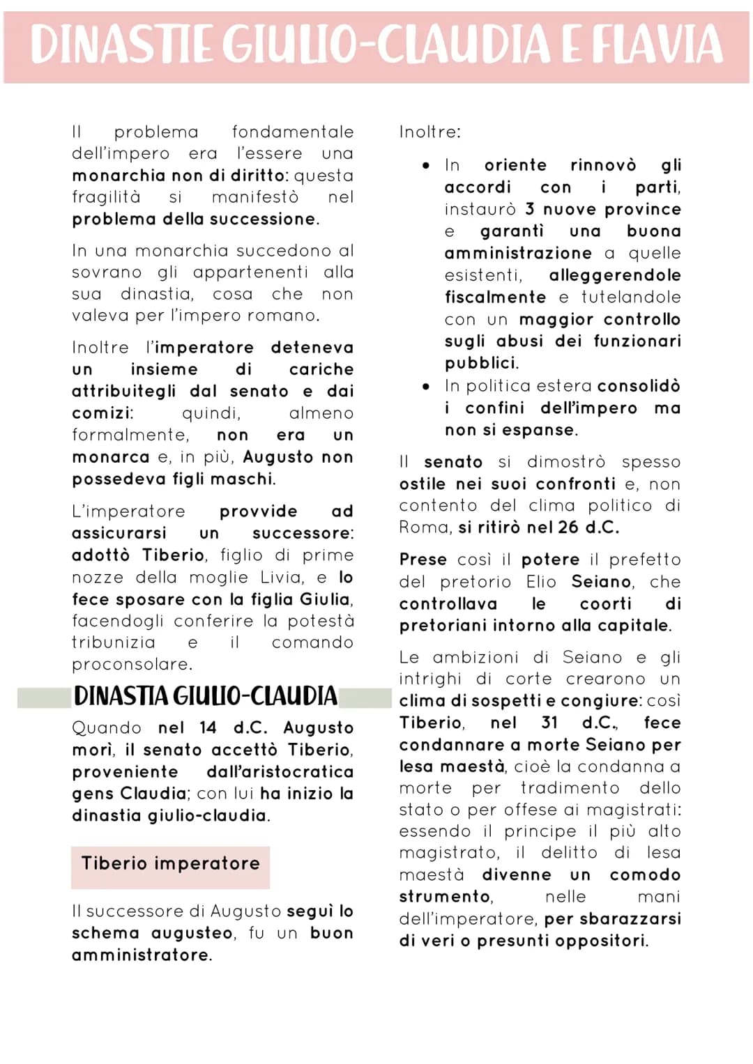 Dinastia giulio - claudia e flavia