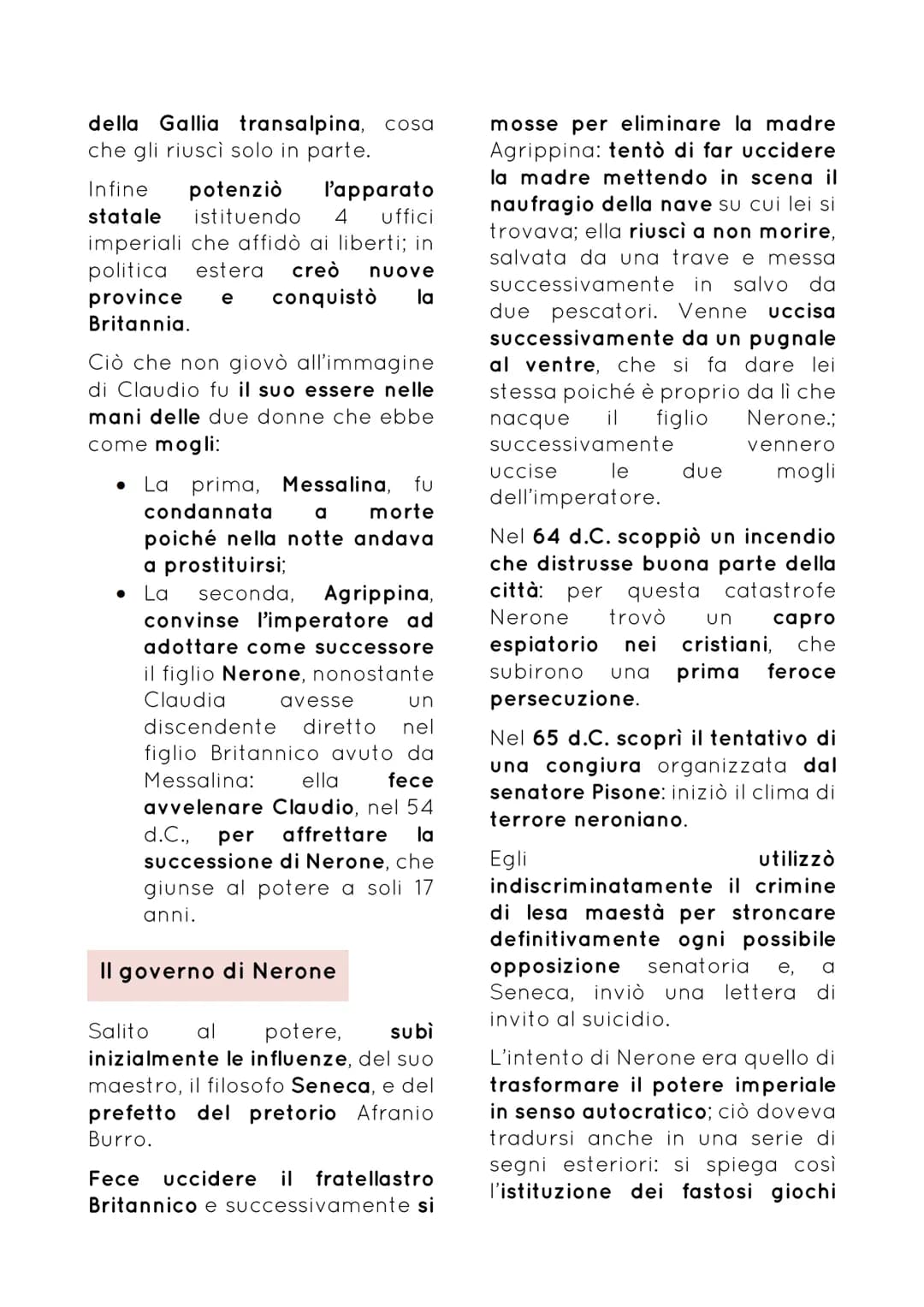 DINASTIE GIULIO-CLAUDIA E FLAVIA
|| problema fondamentale
dell'impero era l'essere una
monarchia non di diritto: questa
fragilità si manifes