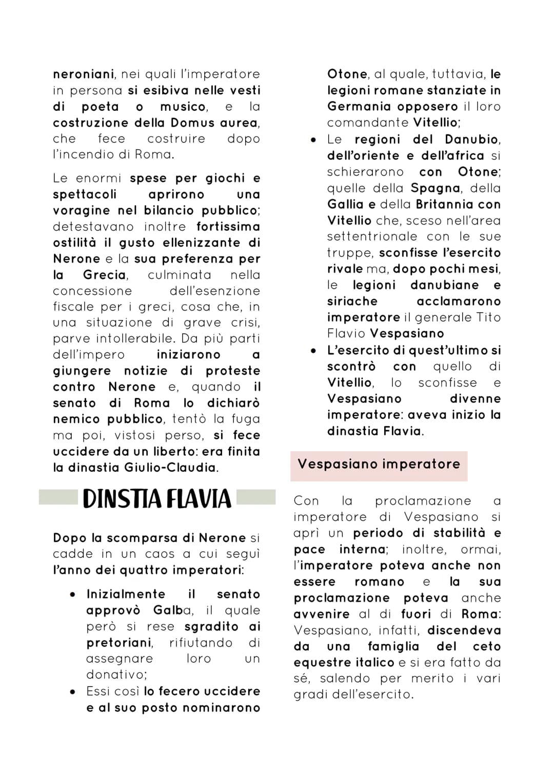 DINASTIE GIULIO-CLAUDIA E FLAVIA
|| problema fondamentale
dell'impero era l'essere una
monarchia non di diritto: questa
fragilità si manifes