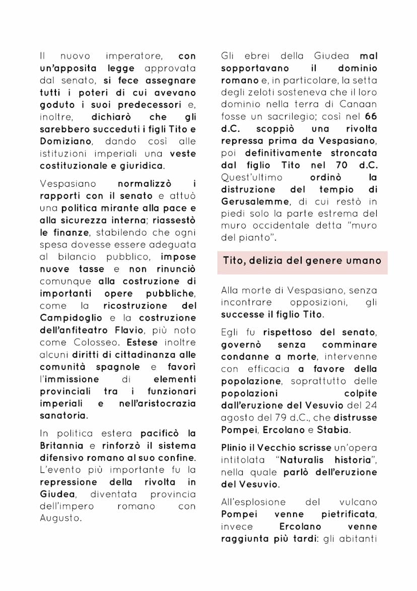 DINASTIE GIULIO-CLAUDIA E FLAVIA
|| problema fondamentale
dell'impero era l'essere una
monarchia non di diritto: questa
fragilità si manifes