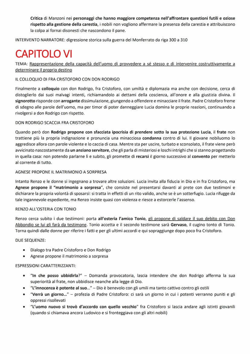 CAPITOLO V
TEMA: Rappresentazione di una classe sociale chiamata a precise responsabilità sociali e che invece si dedica solo a
questioni oz
