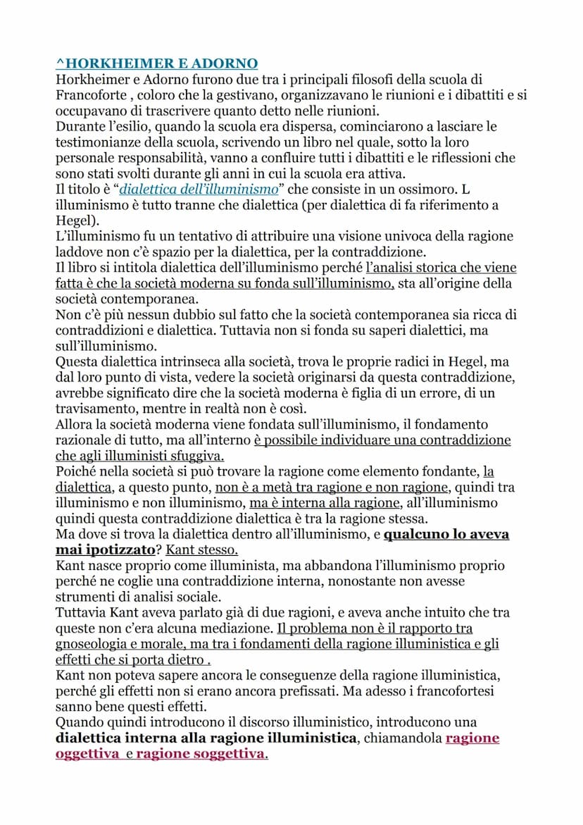 LA SCUOLA DI FRANCOFORTE
La scuola di Francoforte nasce a Francoforte nel 1922, siamo già in un epoca
molto addentro al nuovo secolo.
Nel 19