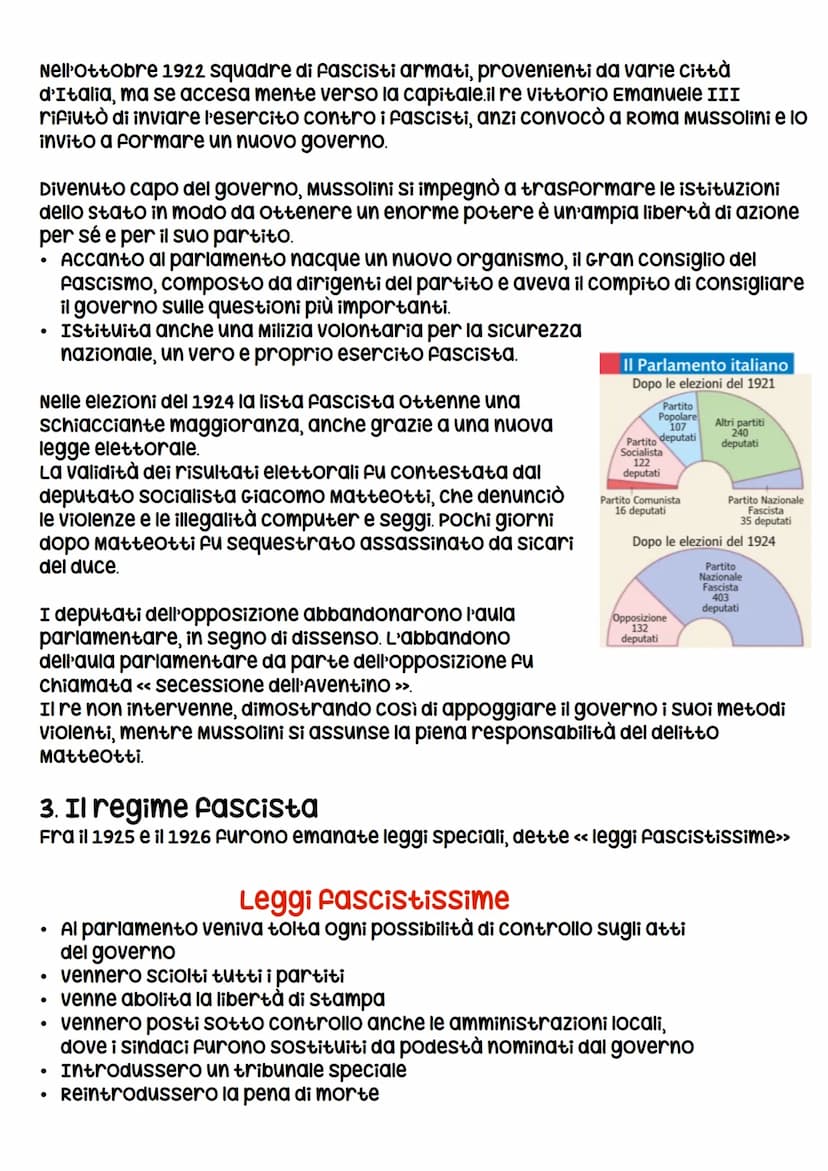 Il fascismo in Italia
1. Il dopoguerra in Italia
L'Italia era uscita vincitrice dalla guerra mondiale, ma apprezzo di gravissime
perdite, si