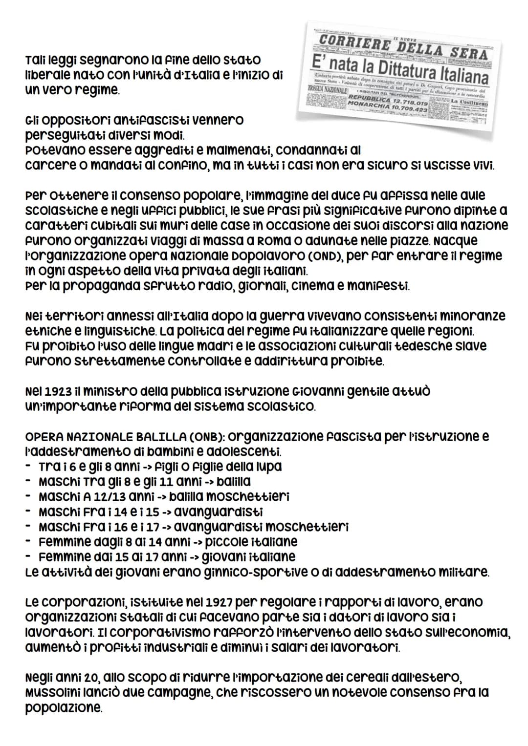 Il fascismo in Italia
1. Il dopoguerra in Italia
L'Italia era uscita vincitrice dalla guerra mondiale, ma apprezzo di gravissime
perdite, si