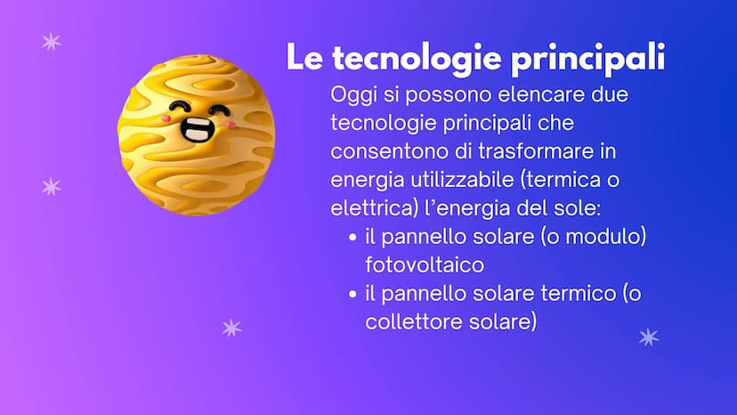 By Fiorenzo Alessia
L'energia solare cos è il sole
Il sole è la stella del sistema
solare, costituita da materia
gassosa che emana luce e ca