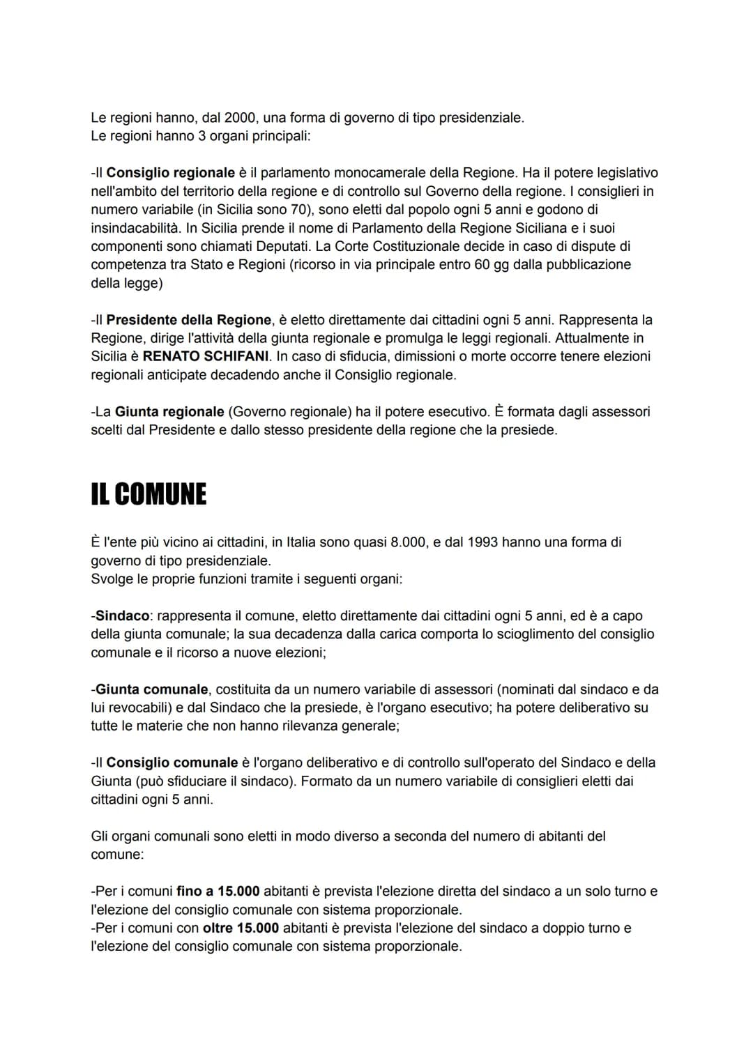 LE AUTONOMIE REGIONALI E LOCALI
Gli enti pubblici territoriali, detti anche autonomie locali o enti autonomi, svolgono funzioni
di governo s