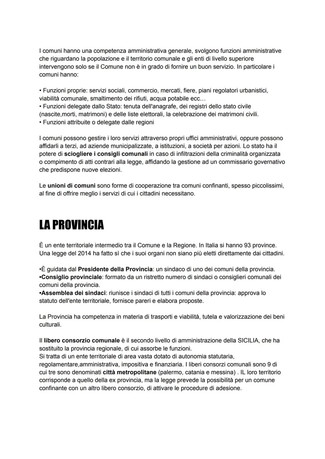 LE AUTONOMIE REGIONALI E LOCALI
Gli enti pubblici territoriali, detti anche autonomie locali o enti autonomi, svolgono funzioni
di governo s