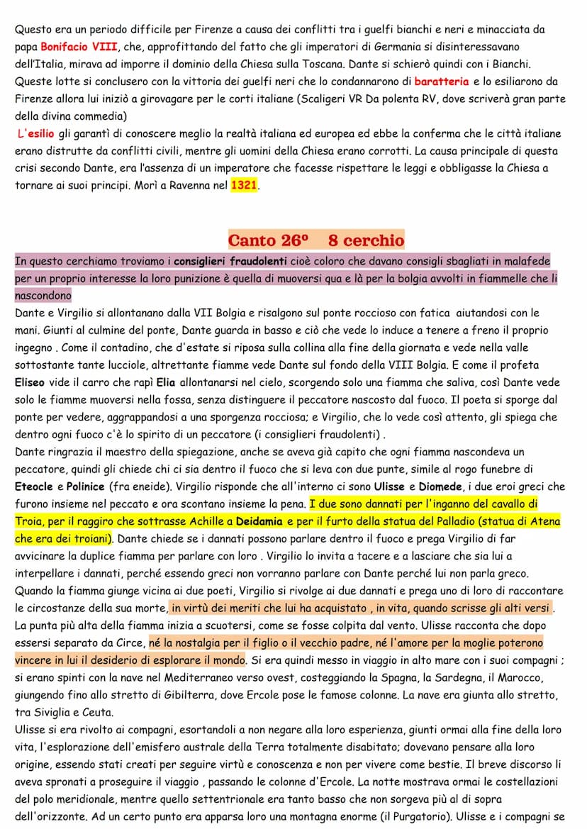 DANTE
Data: Dante cominciò a scrivere la Commedia probabilmente dopo il 1307 (anche se Boccaccio afferma che i
primi sette canti furono comp