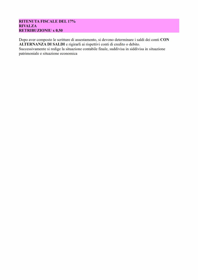 Scritture di assestamento
Scritture di fine periodo → effettuate al 31/12
consentono di trasformare i VALORI DI CONTO (ciò che è stato regis