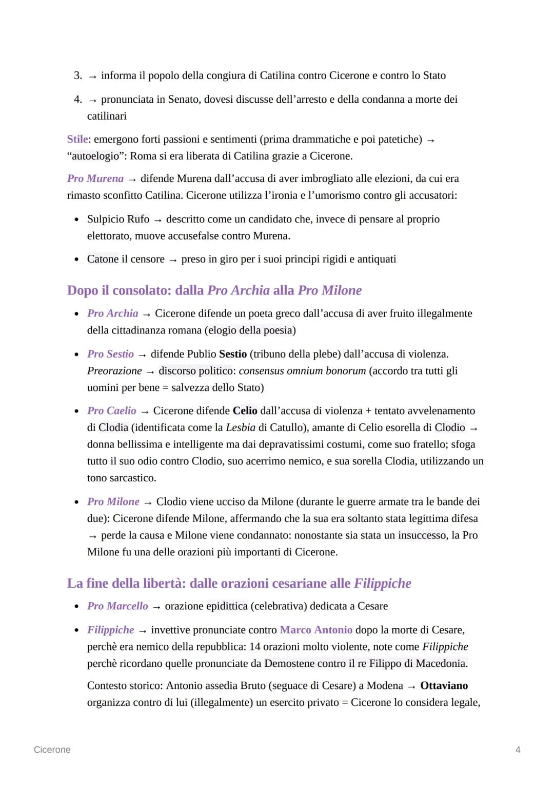 Cicerone
La vita
La formazione e gli inizi della carriera
• Cicerone nacque ad Arpino (odierna Frosinone) nel 106 a.C., da una ricca famigli
