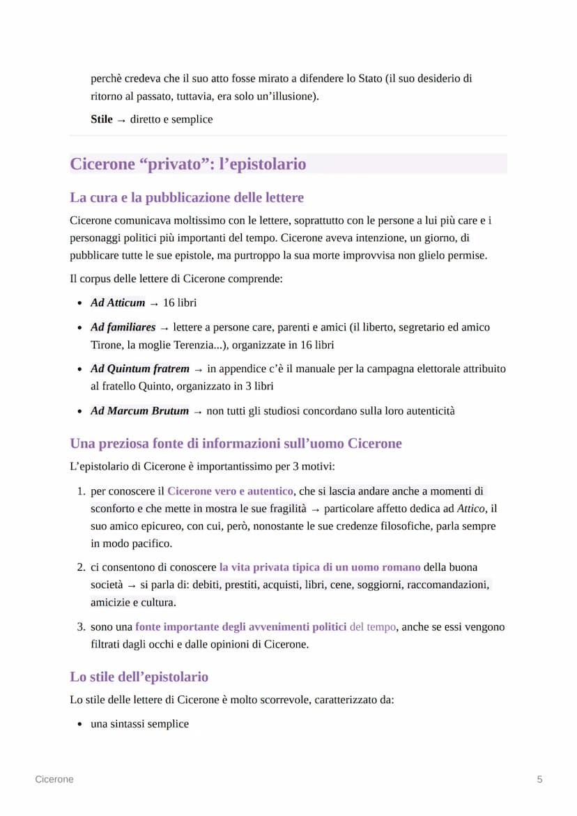 Cicerone
La vita
La formazione e gli inizi della carriera
• Cicerone nacque ad Arpino (odierna Frosinone) nel 106 a.C., da una ricca famigli