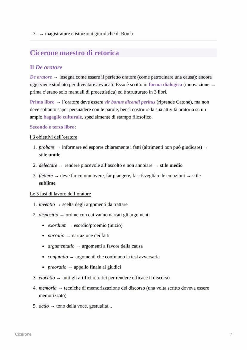 Cicerone
La vita
La formazione e gli inizi della carriera
• Cicerone nacque ad Arpino (odierna Frosinone) nel 106 a.C., da una ricca famigli
