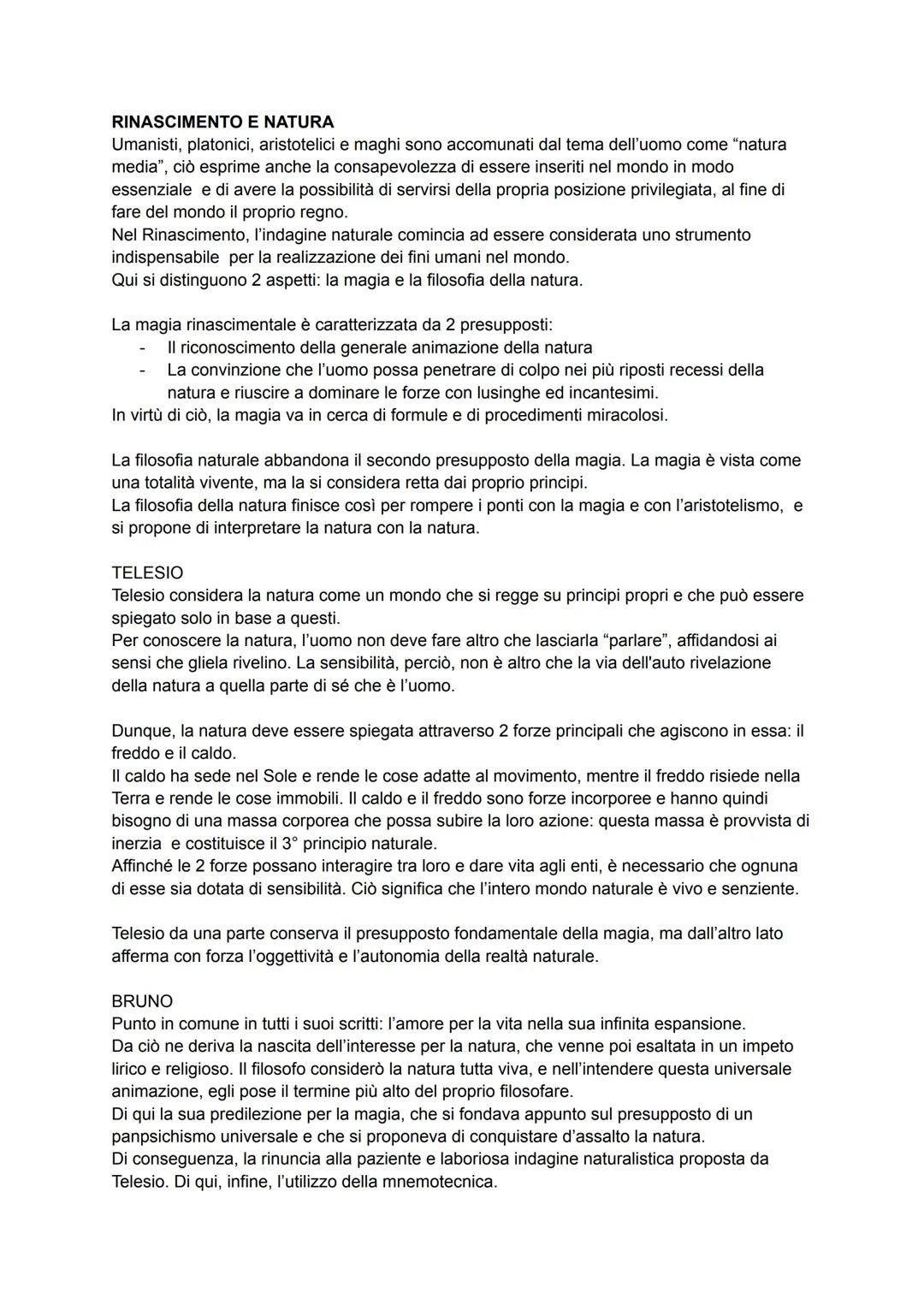 Il Naturalismo e la Rivoluzione Scientifica: Telesio, Bruno, Galilei e Altri