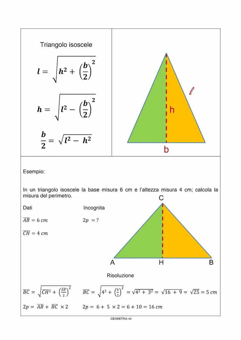 Enunciato
In un triangolo rettangolo il quadrato
costruito sull'ipotenusa è equivalente
alla somma dei quadrati costruiti sui
cateti
TEOREMA