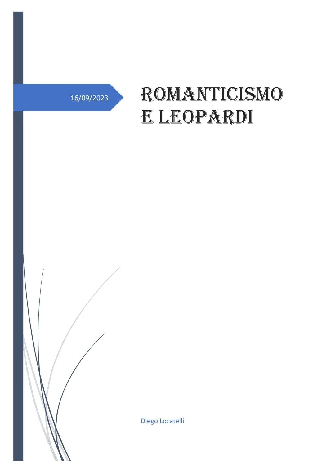 Il Romanticismo e Leopardi 