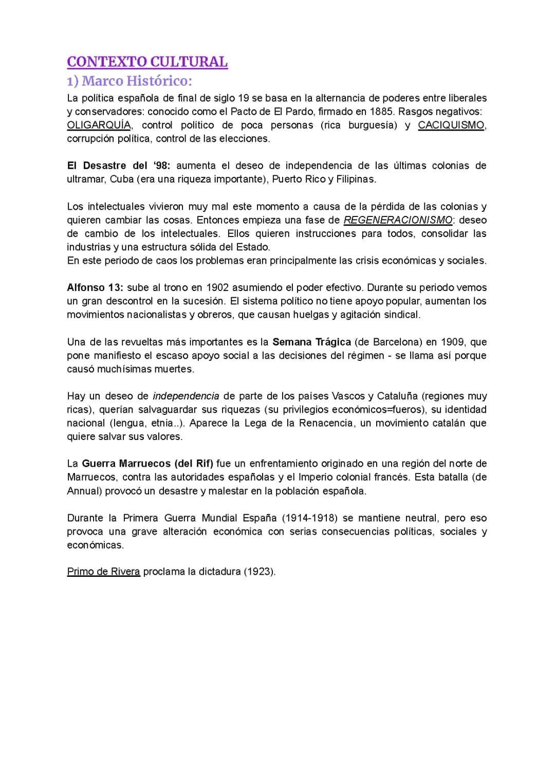 Modernismo y Generación del '98