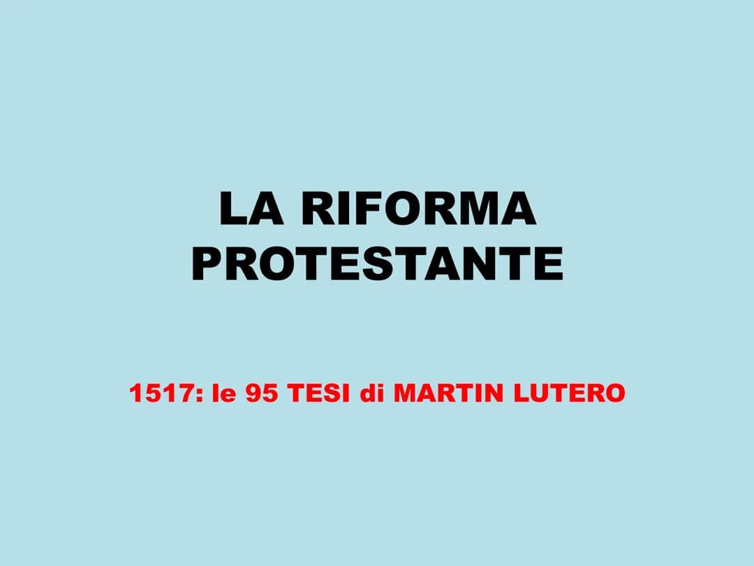 Martin Lutero e la riforma protestante 