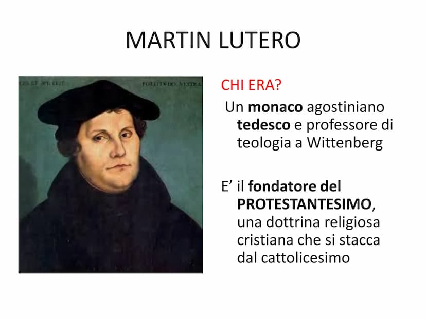 LA RIFORMA
PROTESTANTE
1517: le 95 TESI di MARTIN LUTERO COEFT. ERIT
MARTIN LUTERO
FORTITYDO VESTRA
CHI ERA?
Un monaco agostiniano
tedesco e