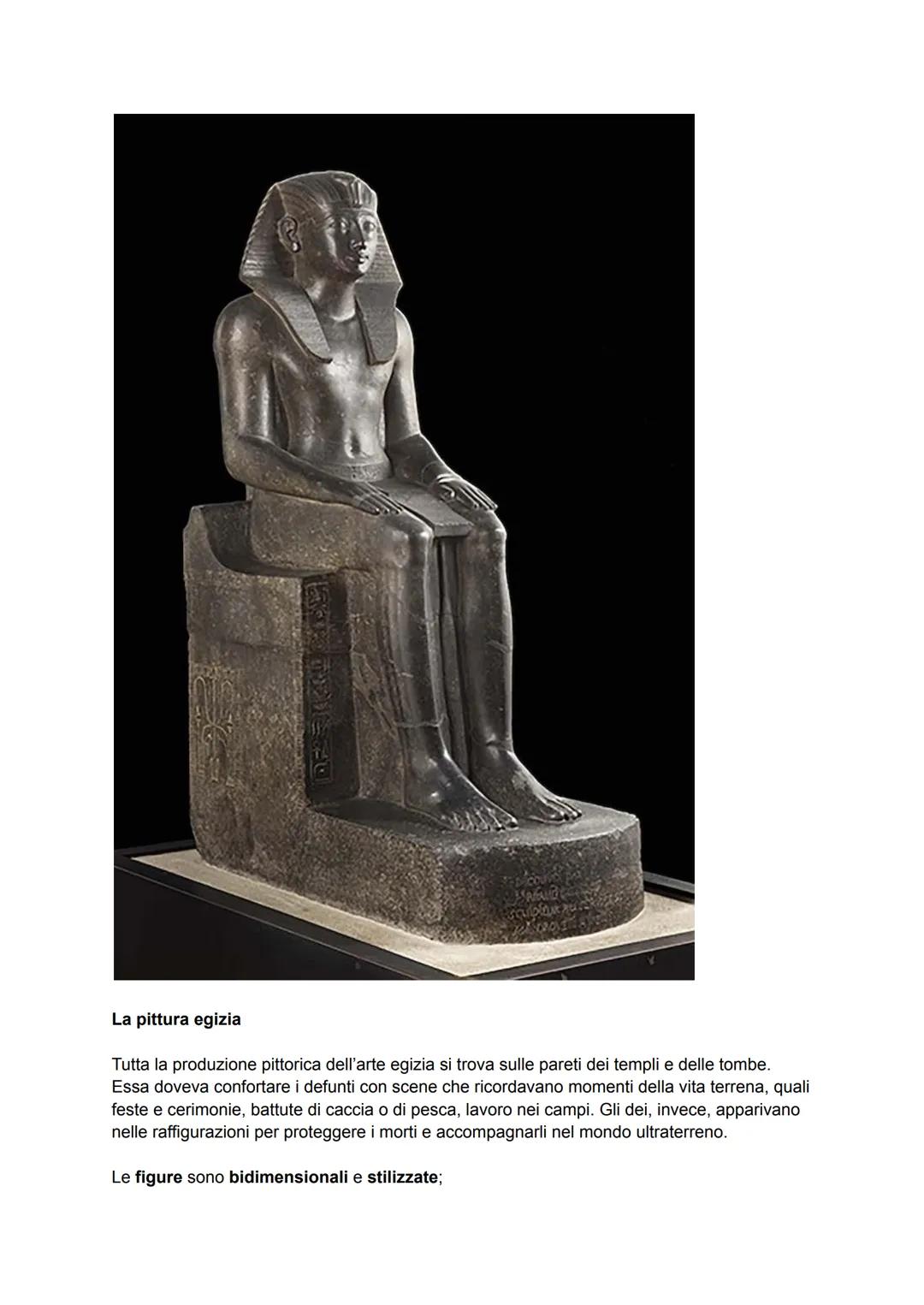 L'ARTE EGIZIA
L'arte egizia ha origini antichissime, precedenti al IV millennio a.C., e si intreccia nei secoli
con l'arte delle culture vic