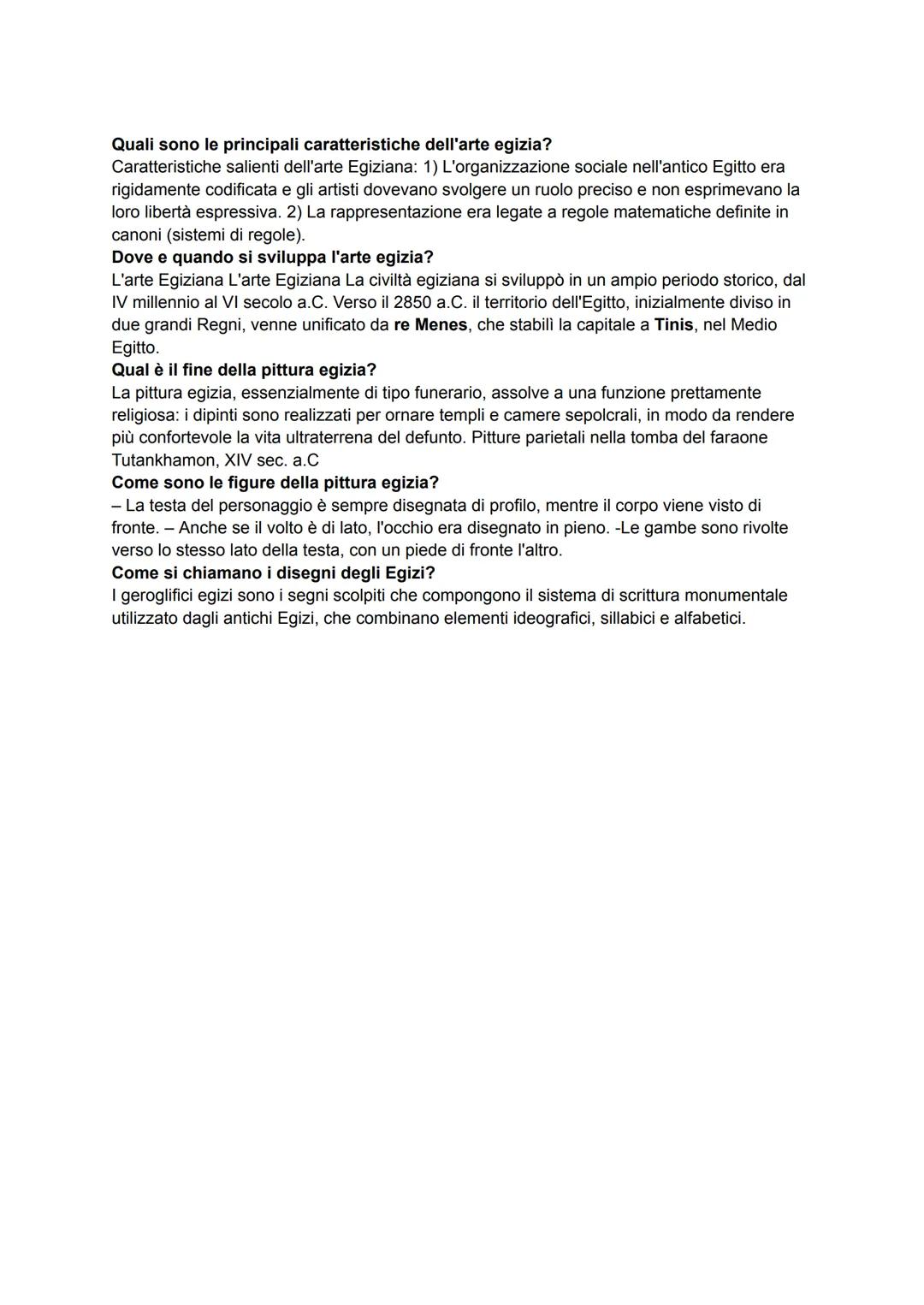 L'ARTE EGIZIA
L'arte egizia ha origini antichissime, precedenti al IV millennio a.C., e si intreccia nei secoli
con l'arte delle culture vic
