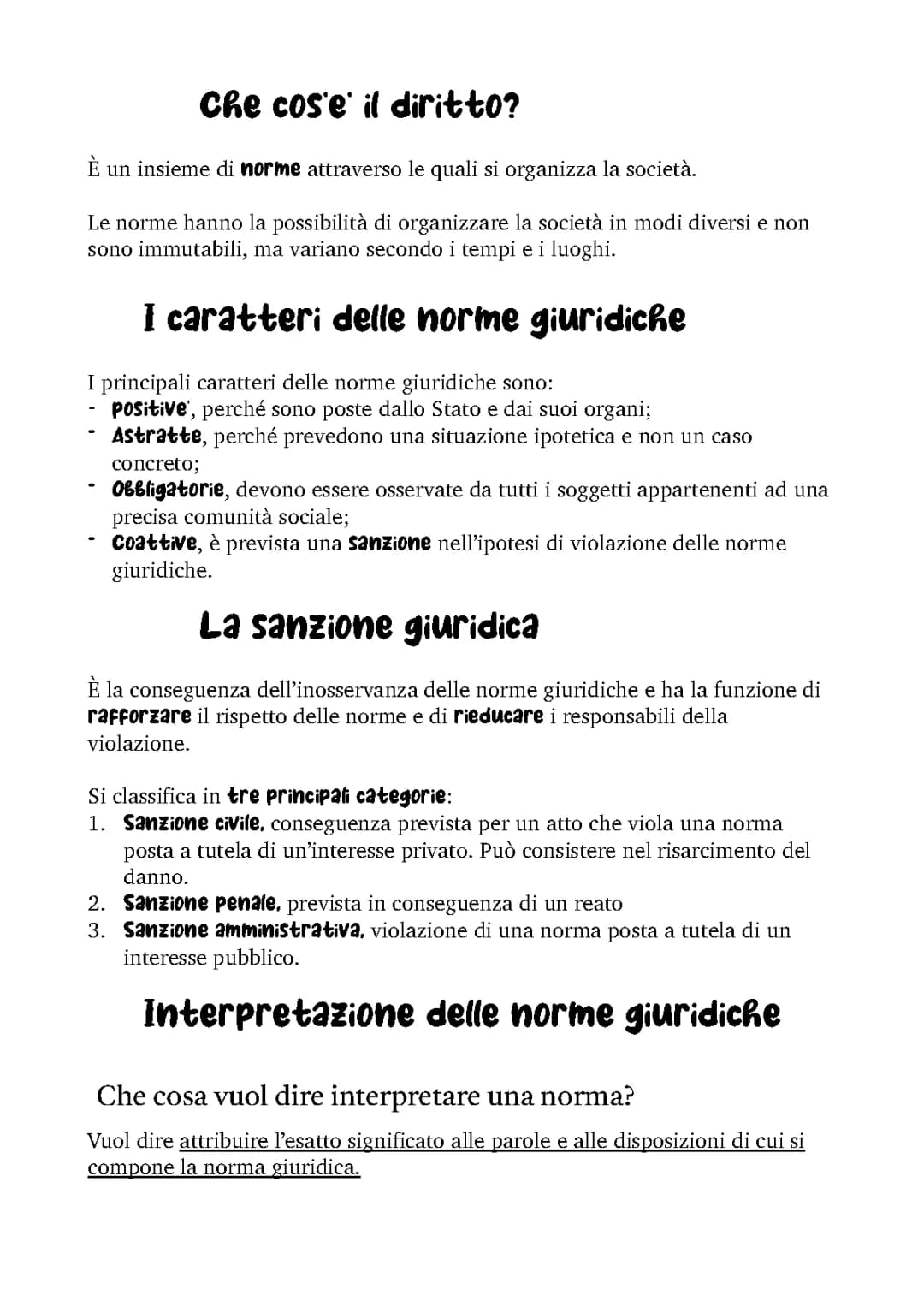Le Fonti del Diritto: Schema e Gerarchia delle Norme, Sanzioni e Interpretazione