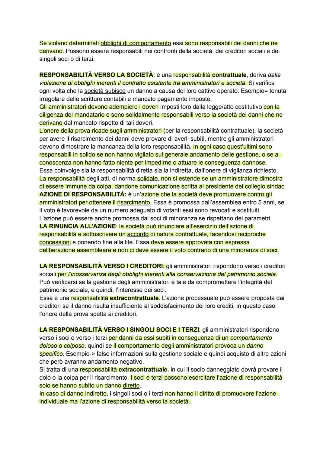 LA SOCIETÀ PER AZIONI
Nozione da art. 2325-> "Nella società per azioni per le obbligazioni sociali risponde soltanto
la società con il suo p
