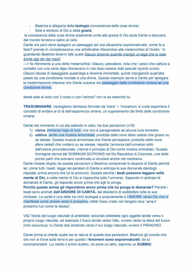 DANTE PARADISO
PARADISO
● La struttura della terra ai tempi di Dante prevedeva la terra ferma al centro
dell'universo
●
il cielo è diviso in
