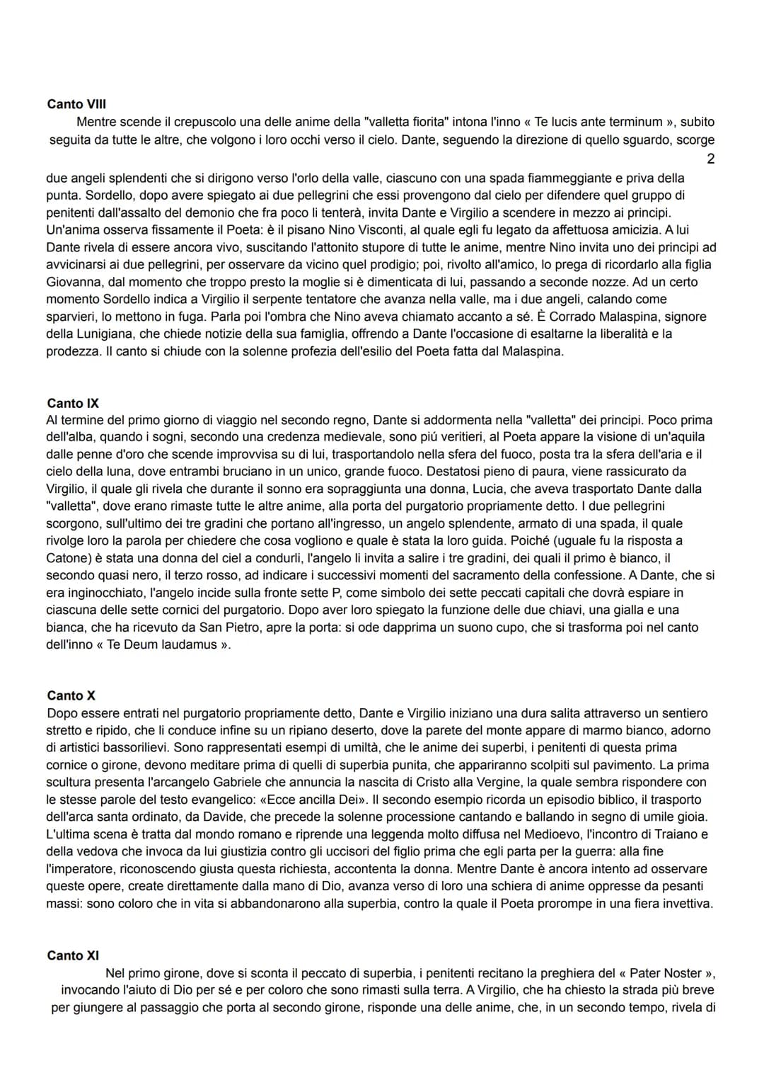 <h2 id="riassuntocanto1purgatorio">Riassunto canto 1 Purgatorio</h2>
<p>Nel Canto I, Dante e Virgilio escono dall'inferno e si trovano sulla