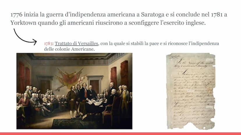 La Rivoluzione
Americana Le 13 colonie
La società:
-Godeva di un'autonomia politica locale
-l'organizzazione fiscale ed economica
dipendeva 