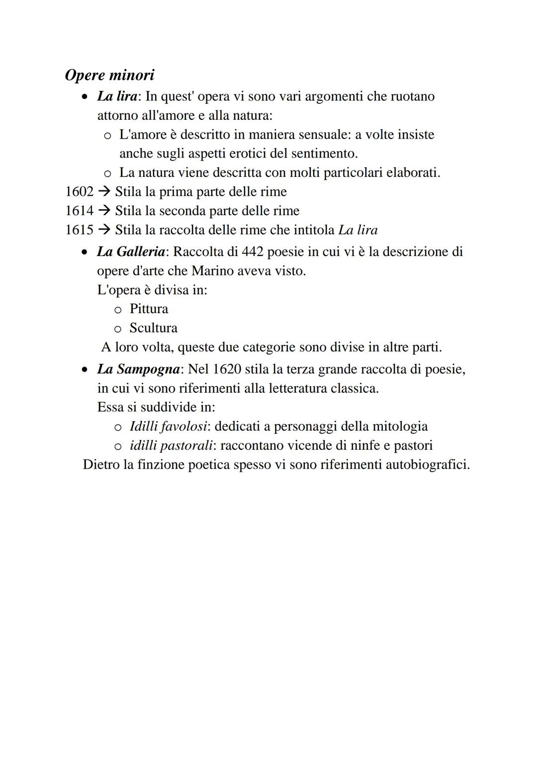 Giovan Battista Marino
Vita
Marino si colloca nel Barocco italiano ed è il caposcuola della poesia
del Seicento. → Nelle sue opere si riflet