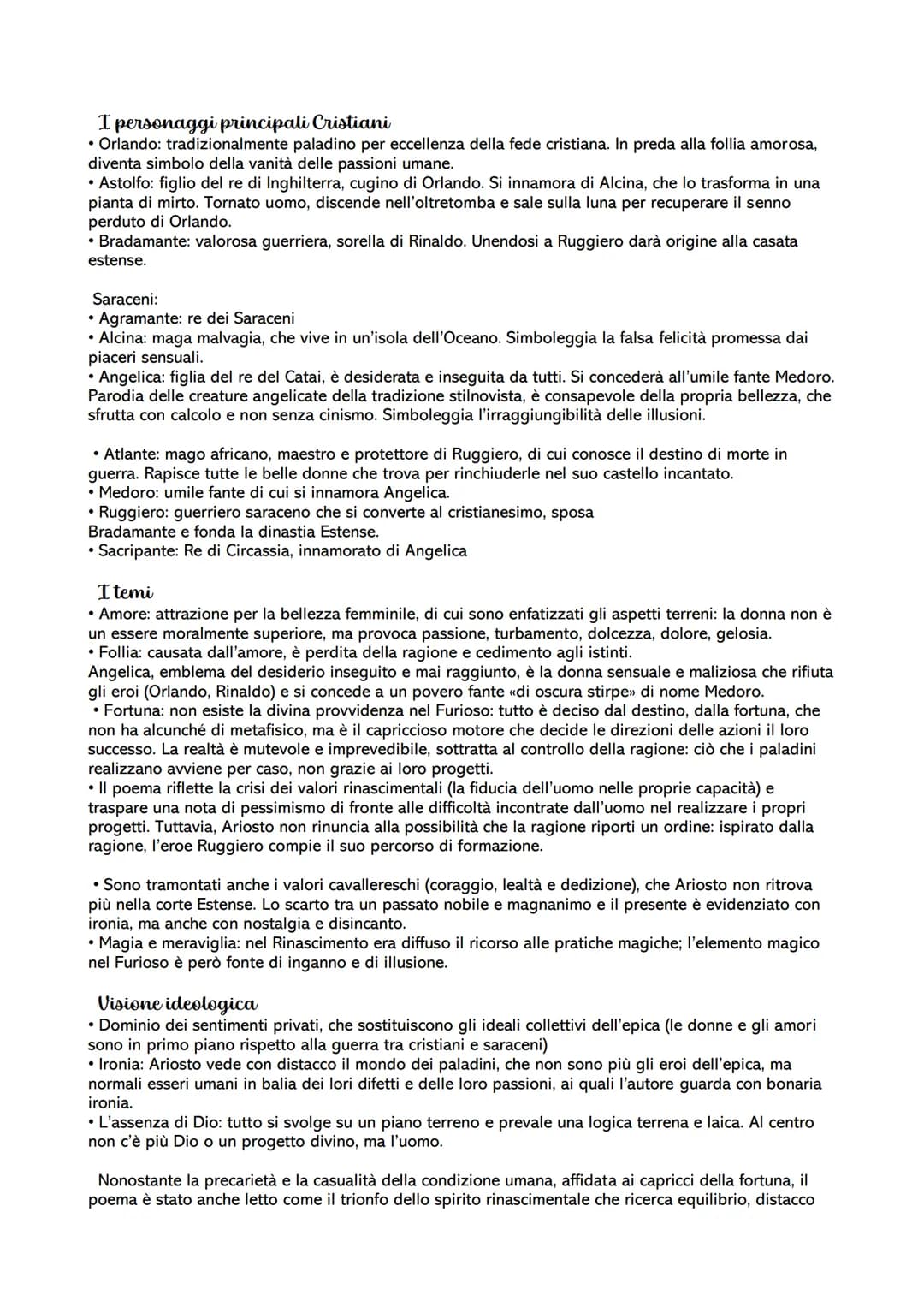 Orlando Furioso
Poema in ottave (strofe di otto versi endecasillabi) che Ariosto inizia a comporre dal 1505 circa.
Dedicato al cardinale Ipp