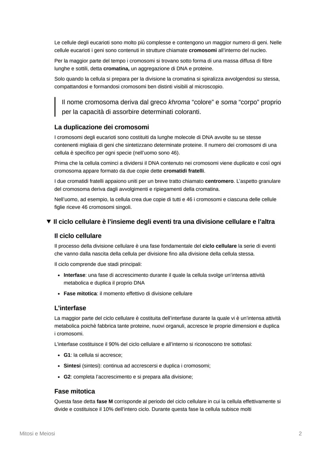 Mitosi e Meiosi
▾ La divisione cellulare e la riproduzione
▾ La riproduzione di tutti gli esseri viventi dipende dalla divisione cellulare
C