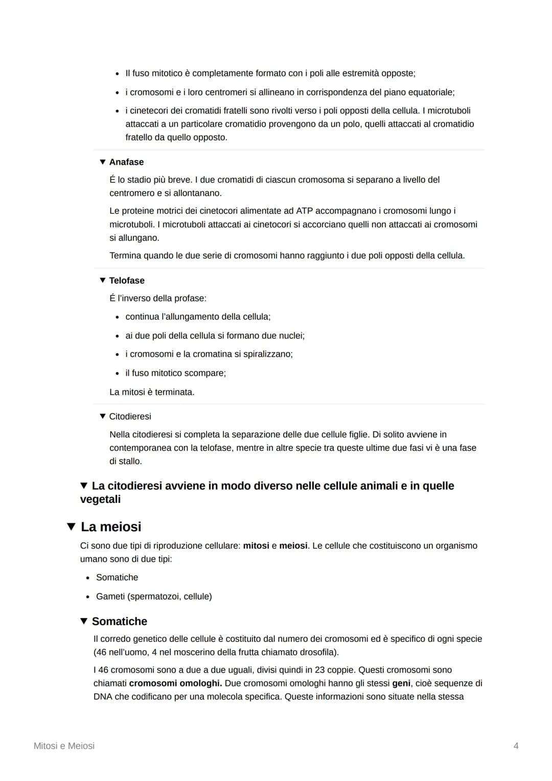 Mitosi e Meiosi
▾ La divisione cellulare e la riproduzione
▾ La riproduzione di tutti gli esseri viventi dipende dalla divisione cellulare
C