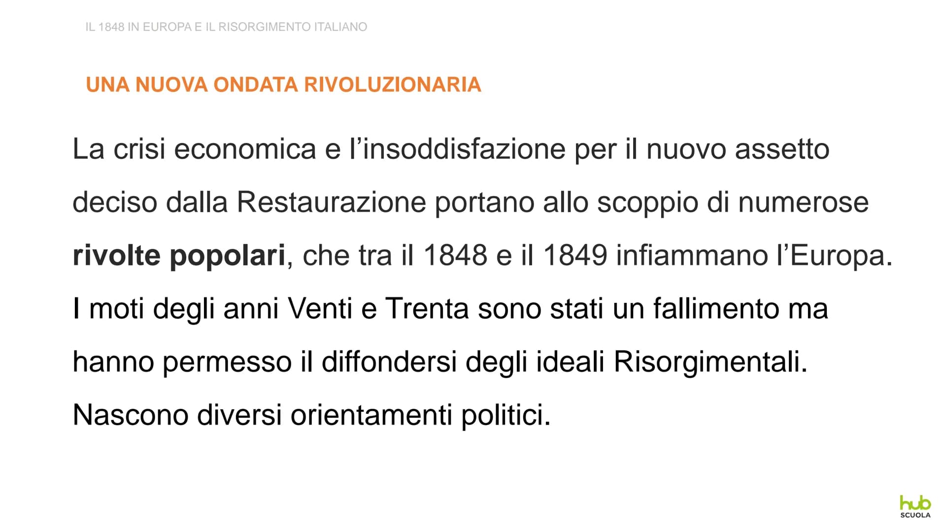 1848 in Europa
e il Risorgimento italiano IL 1848 IN EUROPA E IL RISORGIMENTO ITALIANO
UNA NUOVA ONDATA RIVOLUZIONARIA
La crisi economica e 