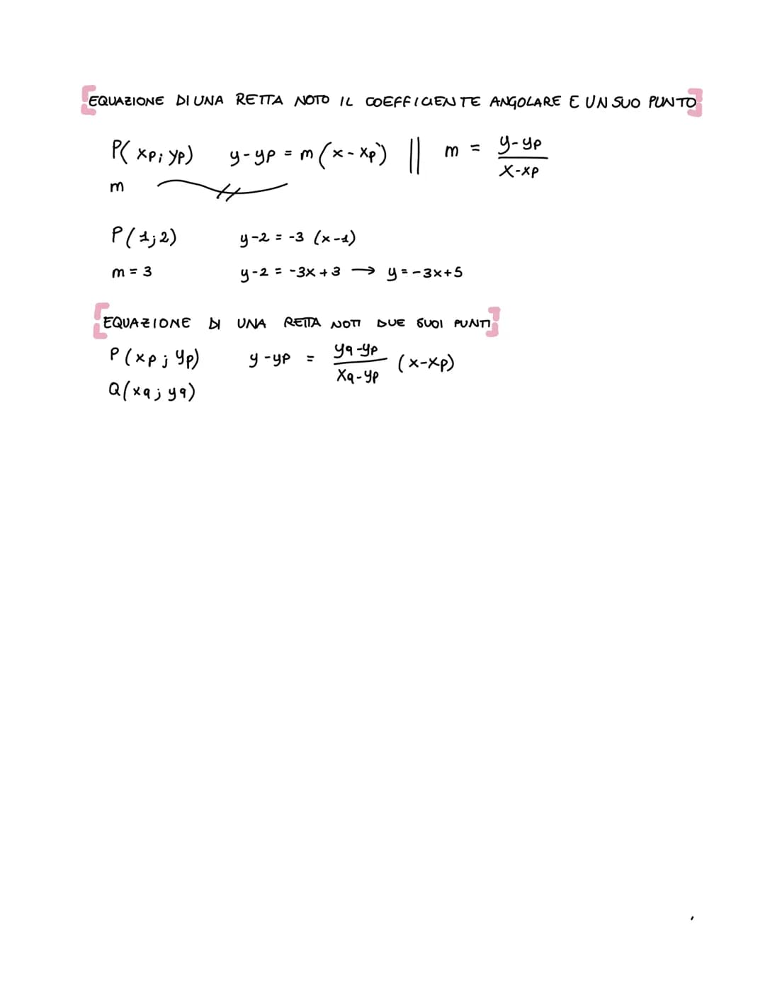 х ч
A (2; 3)
B (-1; 3)
A (-5; 0)
B (-5;5)
⇒y=mx
⇒ax+by =o
by = -ax
y = -x
y = 2x
equazione retta
come rappresentare
X y
A 1 -2
BO O
I
x-3y =