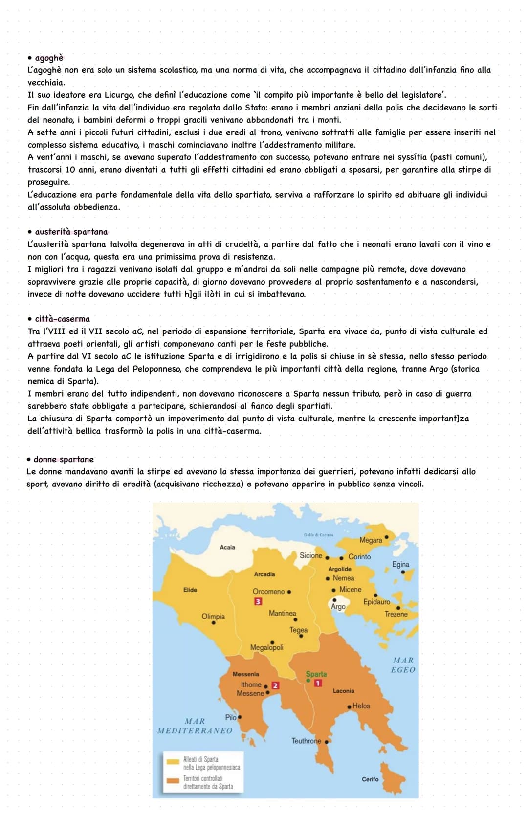 Sparta
Sparta sorge in Laconia e nel Peloponneso, la città era densamente popolata già in epoca micenea, la città ritenuta più
importante er