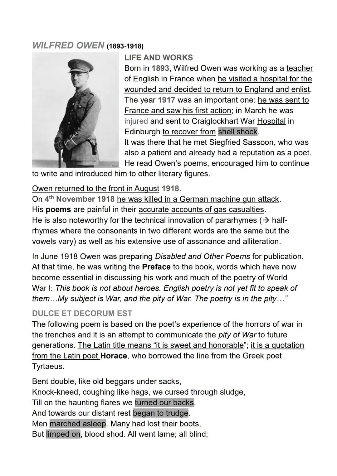 # THE WAR POETS
When the First World War broke out, thousand of young men volunteered for
military service; most of them regarded the confli
