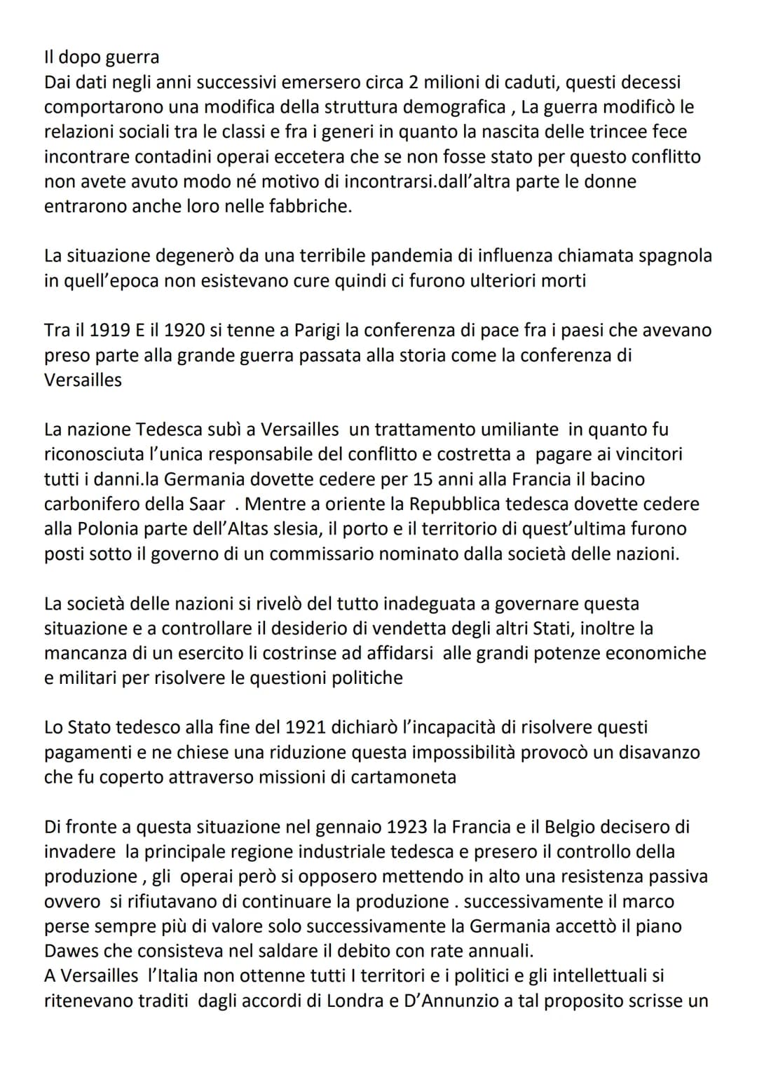 Il dopo guerra
Dai dati negli anni successivi emersero circa 2 milioni di caduti, questi decessi
comportarono una modifica della struttura d