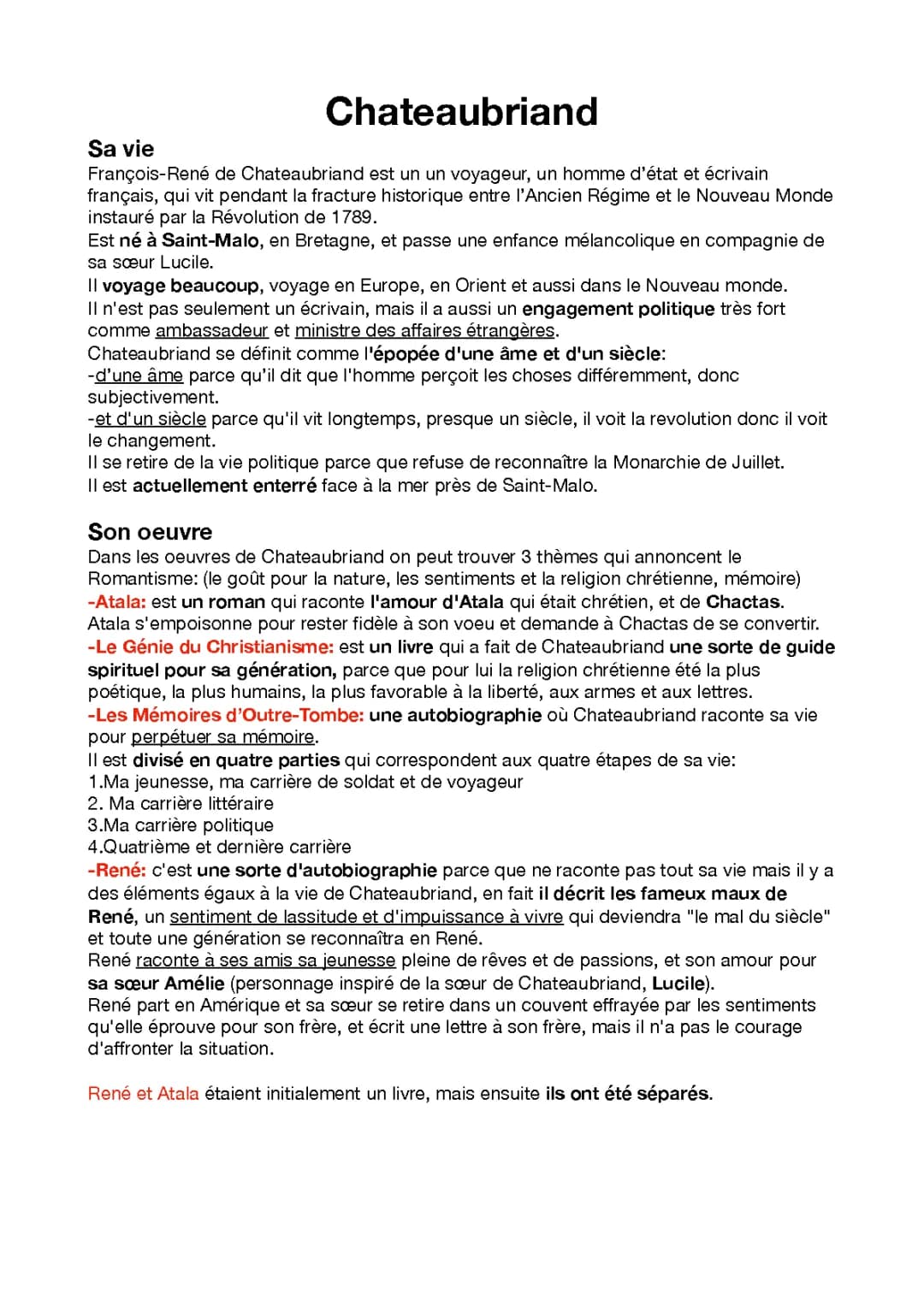 Tout sur René Chateaubriand : Résumé, Biographie et Œuvres Principales