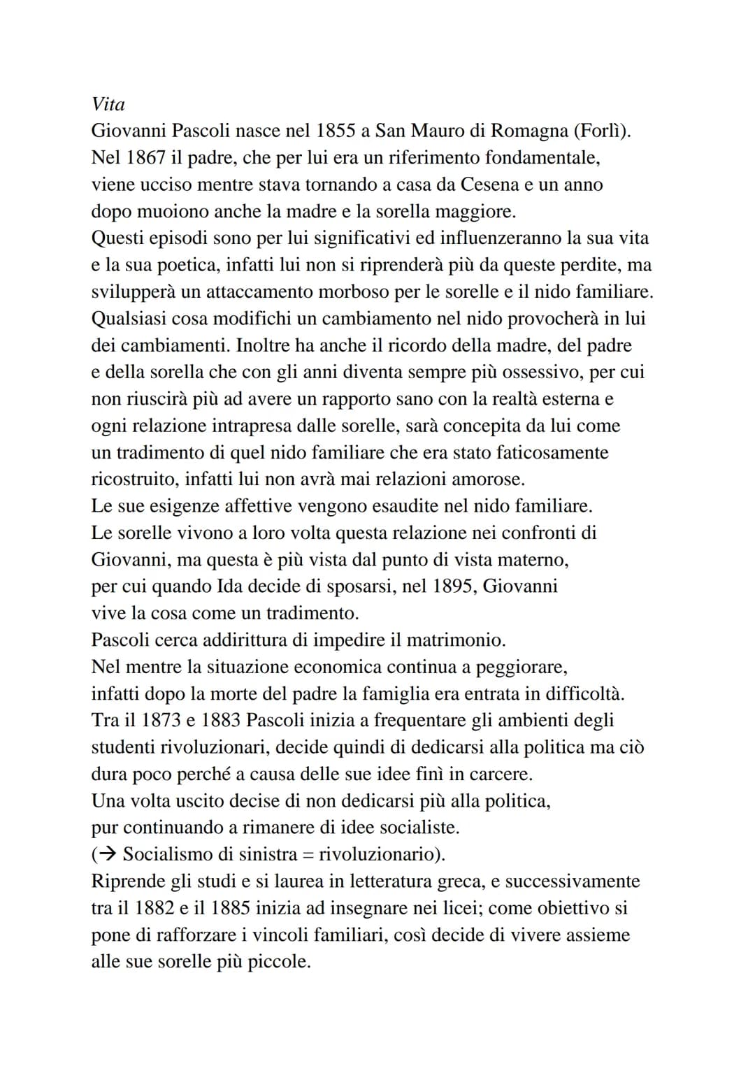 • "Myricae"
La prima edizione risale al 1891, anche se successivamente
ve ne saranno altre cinque: quella considerata più definitiva
compren