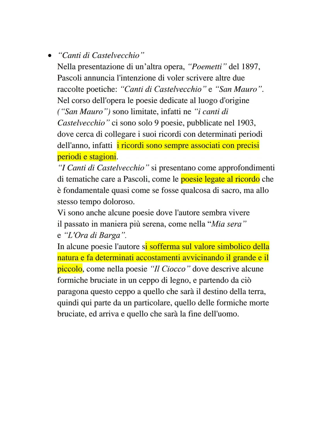 • "Myricae"
La prima edizione risale al 1891, anche se successivamente
ve ne saranno altre cinque: quella considerata più definitiva
compren