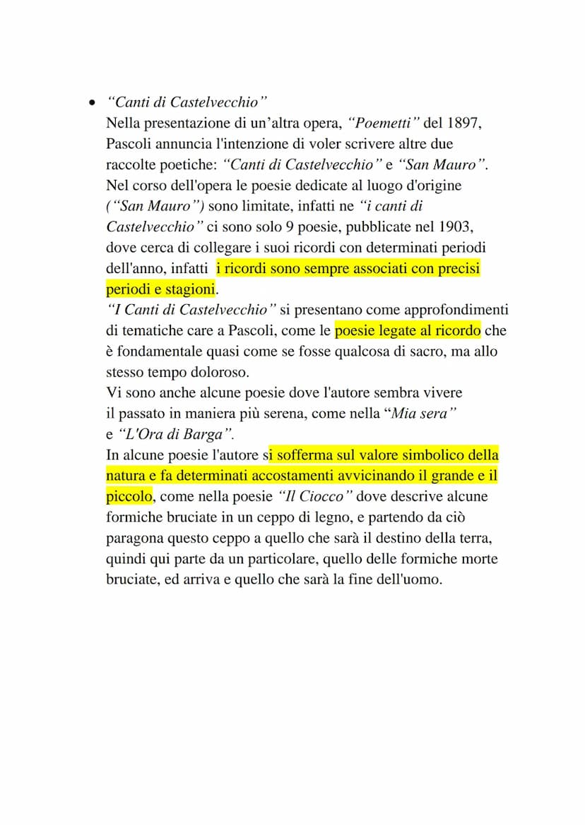 • "Myricae"
La prima edizione risale al 1891, anche se successivamente
ve ne saranno altre cinque: quella considerata più definitiva
compren