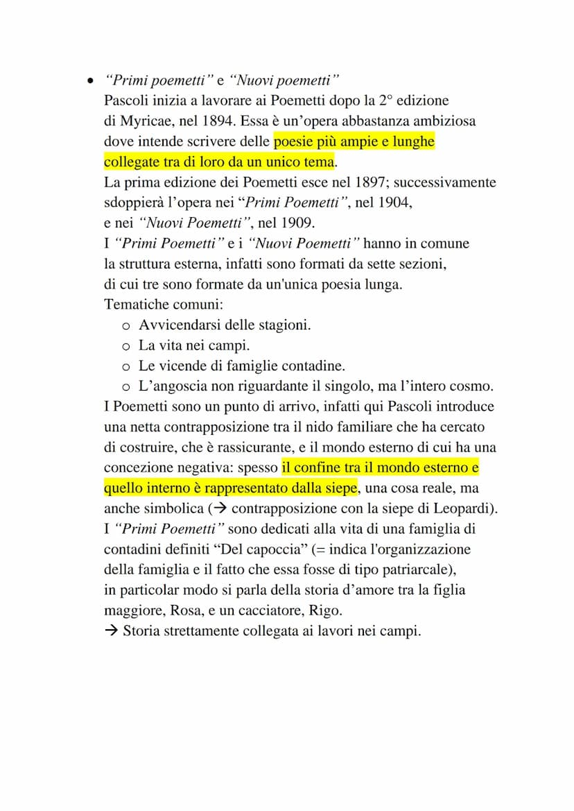 • "Myricae"
La prima edizione risale al 1891, anche se successivamente
ve ne saranno altre cinque: quella considerata più definitiva
compren