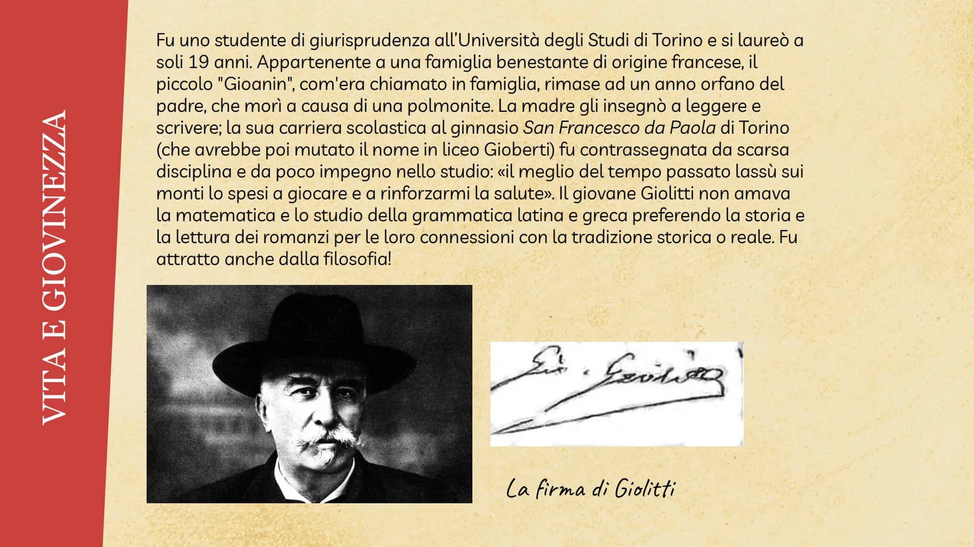 GIOVANNI GIOLITTI -
VITA E POLITICA
Descrizione dettagliata della biografia
e della politica di Giovanni Giolitti che
fu tre volte premier. 