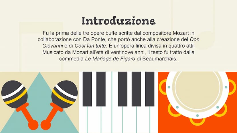 #
1H
Le nozze di
Figaro
Wolfgang
Amadeus Mozart
9:
♬ Introduzione
Fu la prima delle tre opere buffe scritte dal compositore Mozart in
collab