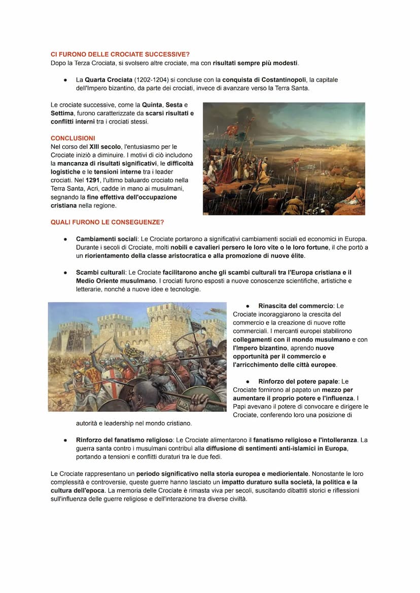 LE CROCIATE
Le Crociate furono una serie di conflitti militari svoltisi tra l'XI e il XIII secolo tra cristiani europei e
musulmani nella re